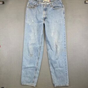 Levi's 560 Comfort Fit Jeans Men 35x34 Light Blue Distressed Vintage Tapered